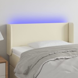 vidaXL LED Kopfteil Creme 83x16x78/88 cm Kunstleder