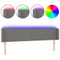 vidaXL LED Kopfteil Dunkelgrau 203x16x78/88 cm Stoff vidaXL LED Kopfteil Dunkelgrau 203x16x78/88 cm Stoff
