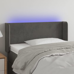 vidaXL LED Kopfteil Dunkelgrau 83x16x78/88 cm Samt