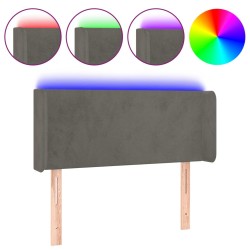 vidaXL LED Kopfteil Dunkelgrau 83x16x78/88 cm Samt