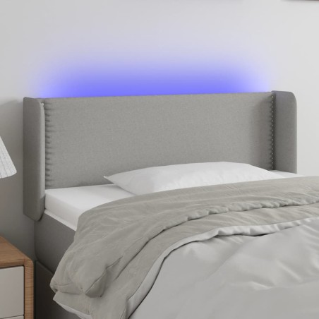 vidaXL LED Kopfteil Hellgrau 83x16x78/88 cm Stoff