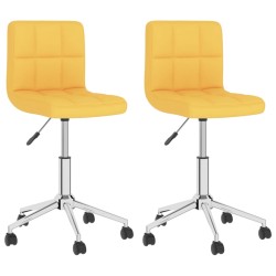 Esszimmerstühle 2 Stk. Drehbar Senfgelb Stoff