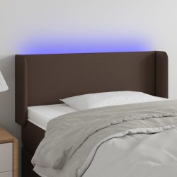 vidaXL LED Kopfteil Braun 103x16x78/88 cm Kunstleder