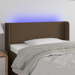 vidaXL LED Kopfteil Dunkelbraun 103x16x78/88 cm Stoff