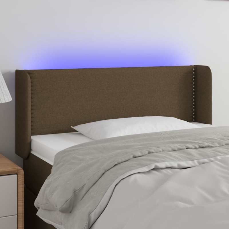 vidaXL LED Kopfteil Dunkelbraun 103x16x78/88 cm Stoff vidaXL LED Kopfteil Dunkelbraun 103x16x78/88 cm Stoff