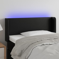 vidaXL LED Kopfteil Schwarz 83x16x78/88 cm Kunstleder