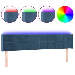 vidaXL LED Kopfteil Dunkelblau 183x16x78/88 cm Samt