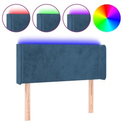 vidaXL LED Kopfteil Dunkelblau 93x16x78/88 cm Samt