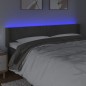 vidaXL LED Kopfteil Dunkelgrau 183x16x78/88 cm Samt