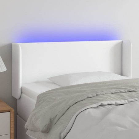 vidaXL LED Kopfteil Weiß 93x16x78/88 cm Kunstleder