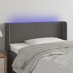 vidaXL LED Kopfteil Dunkelgrau 83x16x78/88 cm Samt