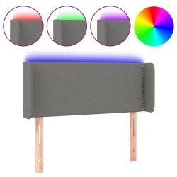 vidaXL LED Kopfteil Dunkelgrau 93x16x78/88 cm Stoff