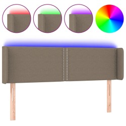 vidaXL LED Kopfteil Taupe 147x16x78/88 cm Stoff