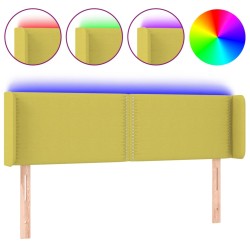 vidaXL LED Kopfteil Grün 147x16x78/88 cm Stoff