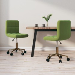 Esszimmerstühle 2 Stk. Drehbar Hellgrün Samt