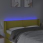 vidaXL LED Kopfteil Grün 147x16x78/88 cm Stoff