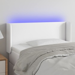 vidaXL LED Kopfteil Weiß 103x16x78/88 cm Kunstleder