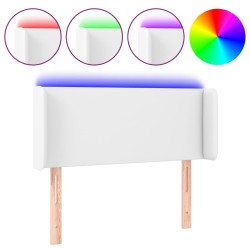 vidaXL LED Kopfteil Weiß 103x16x78/88 cm Kunstleder