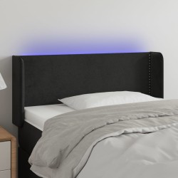 vidaXL LED Kopfteil Schwarz 83x16x78/88 cm Samt