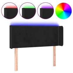 vidaXL LED Kopfteil Schwarz 83x16x78/88 cm Samt
