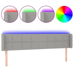vidaXL LED Kopfteil Hellgrau 203x16x78/88 cm Stoff