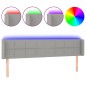 vidaXL LED Kopfteil Hellgrau 203x16x78/88 cm Stoff