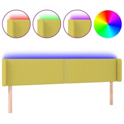 vidaXL LED Kopfteil Grün 163x16x78/88 cm Stoff