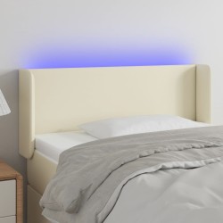 vidaXL LED Kopfteil Creme 93x16x78/88 cm Kunstleder
