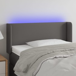 vidaXL LED Kopfteil Grau 103x16x78/88 cm Kunstleder