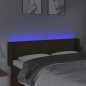 vidaXL LED Kopfteil Dunkelbraun 147x16x78/88 cm Stoff