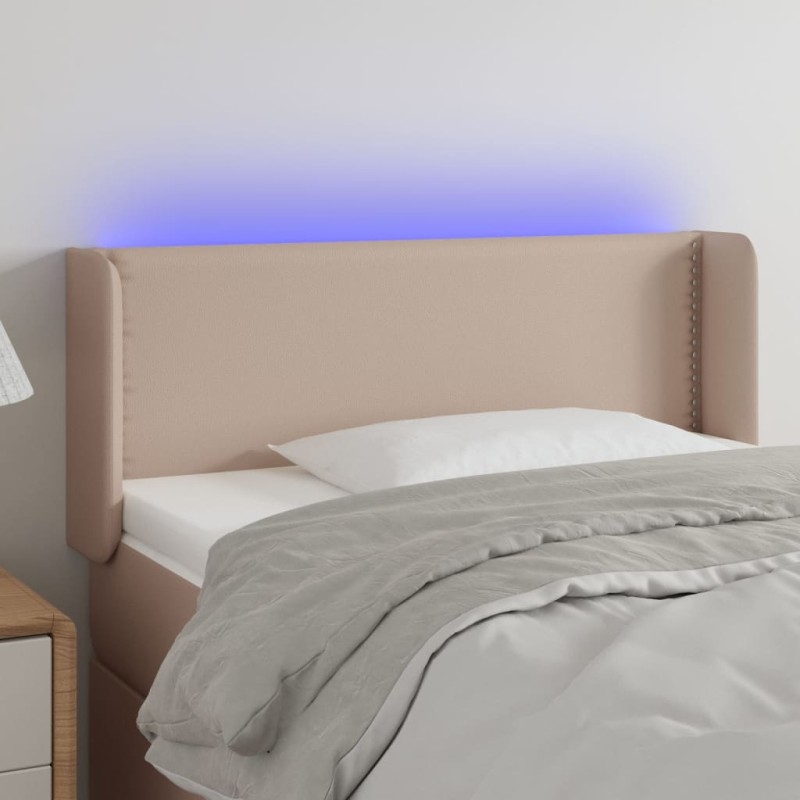 vidaXL LED Kopfteil Cappuccino-Braun 93x16x78/88 cm Kunstleder vidaXL LED Kopfteil Cappuccino-Braun 93x16x78/88 cm Kunstleder
