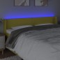 vidaXL LED Kopfteil Grün 203x16x78/88 cm Stoff