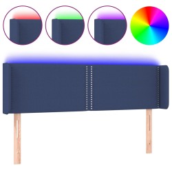 vidaXL LED Kopfteil Blau 147x16x78/88 cm Stoff