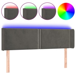 vidaXL LED Kopfteil Dunkelgrau 147x16x78/88 cm Samt