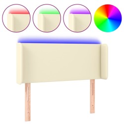 vidaXL LED Kopfteil Creme 103x16x78/88 cm Kunstleder