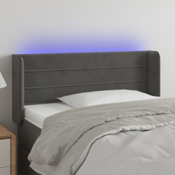 vidaXL LED Kopfteil Dunkelgrau 83x16x78/88 cm Samt
