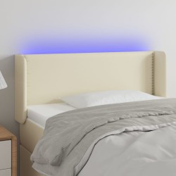 vidaXL LED Kopfteil Creme 83x16x78/88 cm Kunstleder