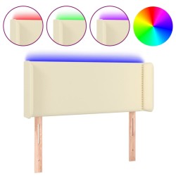 vidaXL LED Kopfteil Creme 83x16x78/88 cm Kunstleder