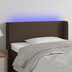 vidaXL LED Kopfteil Braun 93x16x78/88 cm Kunstleder