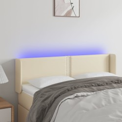 vidaXL LED Kopfteil Creme 147x16x78/88 cm Kunstleder