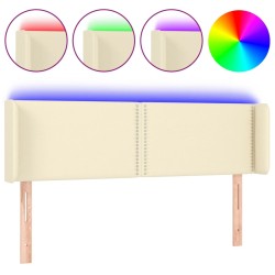 vidaXL LED Kopfteil Creme 147x16x78/88 cm Kunstleder
