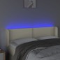 vidaXL LED Kopfteil Creme 147x16x78/88 cm Kunstleder