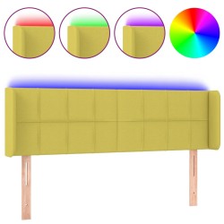 vidaXL LED Kopfteil Grün 147x16x78/88 cm Stoff