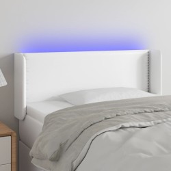 vidaXL LED Kopfteil Weiß 103x16x78/88 cm Kunstleder