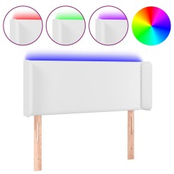 vidaXL LED Kopfteil Weiß 103x16x78/88 cm Kunstleder