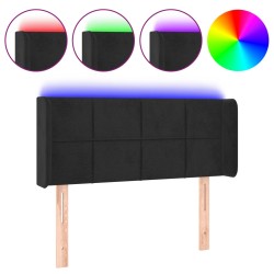 vidaXL LED Kopfteil Schwarz 103x16x78/88 cm Samt