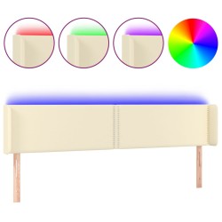 vidaXL LED Kopfteil Creme 203x16x78/88 cm Kunstleder