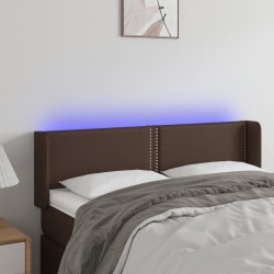 vidaXL LED Kopfteil Braun 147x16x78/88 cm Kunstleder