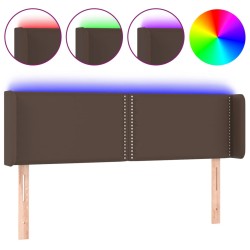vidaXL LED Kopfteil Braun 147x16x78/88 cm Kunstleder