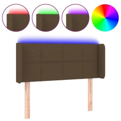 vidaXL LED Kopfteil Dunkelbraun 103x16x78/88 cm Stoff